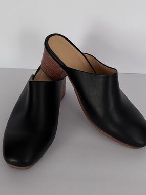 Nisolo Black Leather Mule with Block Heel | 8.5 | EUC | Contemporary | Leather